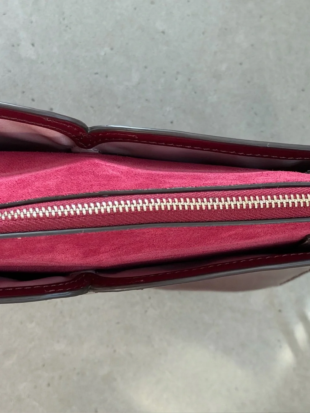 NWT Kate Spade New York Two-Tone Burgundy Red patent Leather & suede crossbody
